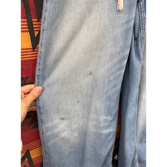 Pilcro Anthropologie Wide Leg Flare Pants 26 Nautical Beach Flowy Buttonfly - Picture 2 of 8